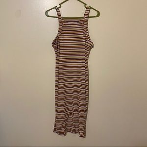 1 State Sleeveless Striped Midi Dress Size Large
